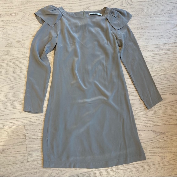 La Fee Maraboutee Silk Dress, Taupe, Shoulder Detail, Mini, Women's (US S) - Picture 8 of 10